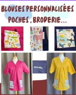 Confection de tenues médicales type blouses et pantalons sur mesure pour le personnel soignant de l'hôpital de Lunel dans l'Hérault