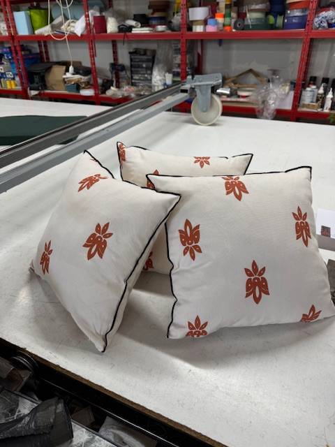 Création Locale : Coussins Personnalisés avec Finition Bourdon Noir pour le Gard